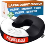 5 STARS UNITED Donut Pillow Hemorrhoid Tailbone Cushion – Large Cushion for Pain Relief – Coccyx, Prostate, Sciatica, Pelvic Floor, Pressure Sores, Pregnancy, Postpartum Recovery, Black