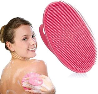 ETHEL Soft Silicone Body Cleansing Brush Shower Scrubber, Gentle Exfoliating and Massage for All Kinds of Skin (Pink)