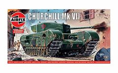 Airfix Vintage Classics Set - A01304V Churchill Mk.VII - Plastic Model Tank Kits for Adults & Children 8+, Set Includes 104 Pieces - 1:76 Scale Model Tank Set