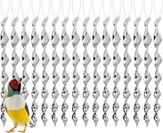 Naisfei 30 Pcs Reflective Bird Deterrent Rods,Silver Bird Repellent Reflective Scare Rods, Bird Scare Twister Rods for Scare Birds Away Protecting Gardens and Flowers (30cm)