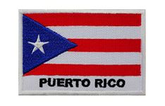 Graphic Dust Puerto Rico Flag Embroidered Iron on Patch