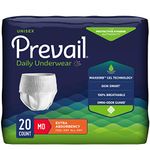 Prevail Extra Absorbency Incontinence Underwear Medium 20 Count Breathable Rapid Absorption Discreet Comfort Fit Unisex Adult Diapers : Medium