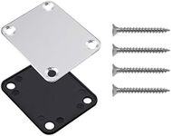 EMSea Neck Plate with Mounting Screws Compatible with Fender Compatible with Strat Compatible with Tele Electric Guitar, Silver