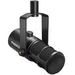 MAONO Dynamic Microphone, USB/XLR Podcast PC Microphone with Software, EQ,Tap-to-Mute, Headphone Jack, Gain Knob & Volume Control, Studio Mic for Broadcast, Recording, Streaming & Gaming PD400X Black