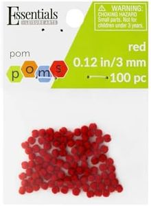 Essentials By Leisure Arts Pom Poms - Red - 3Mm 100 Piece Pom Poms Arts and Crafts Red Pompoms for Crafts Craft Puff Balls for Crafts