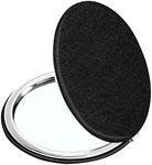 Compact Vanity Makeup Mirror for Men, Women and Girls, Black Elegant Travel Cosmetic Mirrors for Pocket, Purse or Wallet, Portable Magnifying Handheld Small Mirror