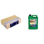 ProDec PBWD002 7 inch High Capacity Block Decking Brush for Fast, Efficient Application of Woodstains, Oils, Decking Paints, 7" 175mm, Beige & Ronseal DC Decking Cleaner 5 Litre