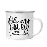 Andaz Press 11oz. Stainless Steel Campfire Coffee Mug Gift, Oh My Gourd! I Love Fall, 1-Pack, Birthday Christmas Metal Enamel Unbreakable Camping Camp Cup