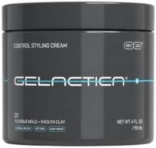 Gelactica Control Styling Cream Pomade for Men Medium Hold High Shine 4oz | Flexible hold & natural finish | Natural biotin, Tea Tree & Kaolin Clay | Lightweight, easy to restyle