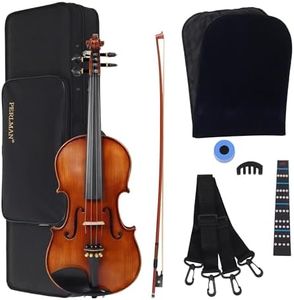 PERLMAN Classic Full Size 4/4 Violin With 1 Brazil Wood Bow, Rosin, Hard Case, 1 Fingerboard Sticker, 1 Violin Mute (PM 90)
