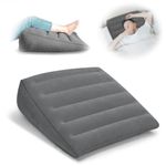 Inflatable Wedge Pillow for Travel and Home, Portable Bed Wedge for Back Support and Leg Elevation, Lightweight Triangle Pillow for Sleeping, Reading, and Camping, Gray