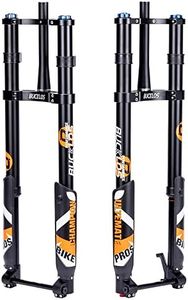 BUCKLOS Fat Tire 5.0 20 inch Air Electric Mountain Bike Inverted Suspension Fork, Thru Axle 15 * 150mm 180mm Travel Rebound Adjustment Tapered Front Forks, for Snow Beach E-Bike MTB
