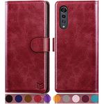 SUANPOT for LG Velvet 5G with RFID Blocking Leather Wallet case Credit Card Holder, Flip Folio Book Phone case Shockproof Cover LG Velvet 5G case Women Men for 2020 LG Velvet case Wallet Red