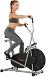 Sunny Health&Fitness Air Resistance Hybrid Upright Exercise Bike w/Arm Exercisers - SF-B2618 Gray