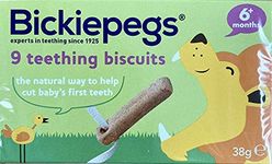 Bickiepegs Natural Teething Biscuits - Soothers and Teethers for Babies - Natural Teething Solution to Relieve Discomfort - Vegetarian and Vegan Friendly (1Pack) (Pack of 2)