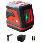 iBELL IBL LL2-40 Professional Green Beam Self-Leveling Laser Level 40M/131ft,2-Line Self-Leveling,1 Horizontal & 1 Vertical,±1mm High Precision,Pulse Mode,2xAA Batteries,Home, DIY & Professional Use..
