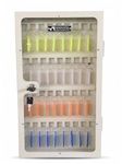 StayHappy Transparent Metal Key Storage Box | 32 Keys Cabinet with Holders and Lock | Ideal for Home | Hotels | Companies | Offices (White, Free 32 Keychains)