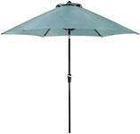 Hanover Lavallette 9 ft. Outdoor Umbrella, UV and Weather Resistant PVC Canopy, Durable Aluminum Frame, Open/Close Pole Crank, Pivot Feature, Built-in Ties, Patio Umbrella in Blue