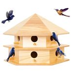 Yaocom Purple Martin House, 12 Room Bird Houses for Outside, Sycamore Wood Construction & Waterproof