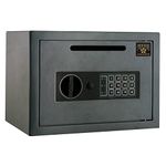 Electronic Depository Drop Safe Box – 0.54cf Heavy Duty Solid Steel Safe with Digital Keypad and 2 Manual Override Keys for Home or Office (Dark Gray)