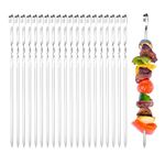 Jsdoin Kebab Skewers 20PCS Stainless Steel BBQ Grilling Skewers 38cm Reusable Shish Kabob Skewers Dishwasher Safe Grill Tools for Outdoor Barbecues, Family Gatherings (20PCS)