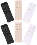 Akstore 6 Pieces Women's Soft Comfortable Elastic Bra Extenders Bra Extension Strap 2 Hook 3 Row Lady's Bra Extender Bra Band (Multicolors)