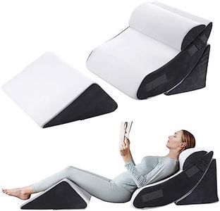 4Pcs Wedge Pillow Set Memory Foam Post Surgery Pillow Back Leg Support Pillow Adjustable Bed Rest Pillow White & Grey