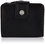 Timberland Women's Leather RFID Small Indexer Wallet Billfold, Black, One Size