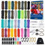 MONOBIN Paracord, 550 Paracord Combo Kit with Instruction Book - 36 Colors Multifunction Paracord Ropes and Complete Accessories for Making Paracord Bracelets, Lanyards, Dog Collars (36 Colors-B, L)