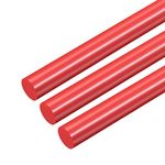 uxcell 3pcs Plastic Round Rod 9/16 inch Dia 20 inch Length Red (POM) Polyoxymethylene Rods Engineering Plastic Round Bars