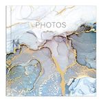 Picture This Grey & Gold Marble Design Photo Album Holds 200 Slip In 6'' x 4'' Photographs, Multi (7591)