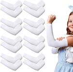 Eurzom 8 Pairs Eczema Sleeve for Kids Toddler Elastic Arm Sleeves Soft and Does Not Hurt the Skin UV Protection, White