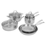 HENCKELS Clad H3 10-pc Induction Pot and Pan Set, Stainless Steel, Durable and Easy to Clean