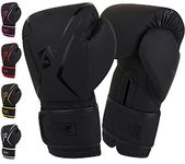 AQF Boxing Gloves Kids Adults - Training Muay Thai Gloves 6oz to 16oz for Punch Bag MMA Sparring Fighting & Kickboxing with Extra Layers of Padding (Black, 4oz)