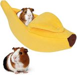 GNEORA Bed Cave Hideout Rat Hamster Bed House Small Animal Houses & Habitats Warm Hideout Cozy Banana Bed for Hedgehog Rat Chinchilla Guinea Pigs Ferret Snake Yellow…