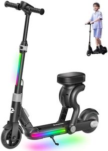 ECOROAD Kids Electric Scooter EK8, 2-in-1 Kick Scooter with Seat, Bluetooth Music, 200W Motor & 15 KM Range, Up to 16 KM/H, Dual Brake System, Foldable & Adjustable Height for Ages 6-12