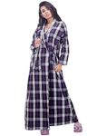 CLYMAA Women's Exclusive Winter Warm Housecoat/Rapper/Robe/Full Open Nighty (WHC212500PR4XL) Purple