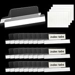 50 PCS Sticky Index Tabs, Writable Insertable Transparent Self-Adhesive Index Tabs with 85 PCS Writable Printable Inserts, Repositionable 2 Sides File Folder Labels for File classification in Office and School