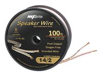 High Performance 14 Gauge Speaker Wire, Oxygen Free Pure Copper - UL Listed Class 2 (100 Feet Spool)