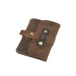 HIDE & SLEEK Handmade Genuine Leather Men Business Credit Card Holder (Brown)