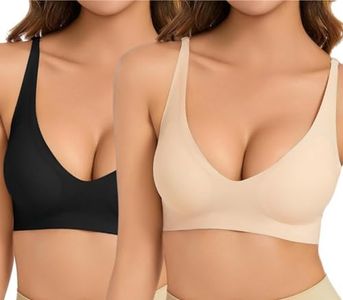 Ronronner Reggiseno Senza Donna,Reggiseno Donna Comfort,Reggiseno Imbottito Rimovibile,Senza Cuciture Supporto Completo e Cinghie Regolabili Comodo e Morbido di Base