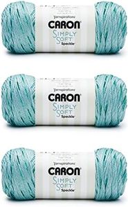 Caron Simply Soft Abyss Speckle Yarn - 3 Pack of 141g/5oz - Acrylic - 4 Medium (Worsted) - 235 Yards - Knitting/Crochet