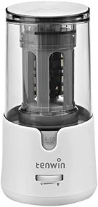 Taille-crayon électrique pour crayons de couleur, taille rapide pour crayons de 6-12mm, robuste, pour le bureau, l'école, la classe, la maison, portable, arrêt automatique (blanc)