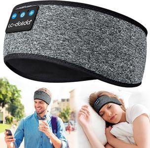 LC-dolida Sleep Headphones Bluetooth 5.4, Headband Headphones Earphones Wireless, Sleep Mask for Gifts,Workout,Jogging,Yoga(Greige)