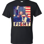 On Coast Fight MAGA MAGA Trump 2024 Assassination Attempt Fight Election Republican T-Shirt for Men and Women, Black, Large