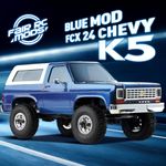 Fair RC Mod 1/24 Crawler FCX24 Chevy K5 Blazer Officially Licensed, Mini Car Pick Up Truck & SUV 2 in 1, 4WD 8km/h 2 Speeds Switch, 2.4GHz 3CH Off-Road Model with LED Lights for Adults, Blue