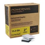 Powernail PS2005 15.5 Gauge 2 Inch Length Hardwood 1/2 Inch Crown Flooring Staples (Box of 5000)