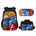 3PCS Backpack Sets for Primary Junior School Kids Backpack with Lunch Bag Pencil Case Custom Bookbags for Boys Girls (Pattern7)