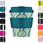 Ecoffee Cup 8oz 240ml Reusable Eco-Friendly 100% Plant Based Coffee Cup with Silicone Lid & Sleeve - Melamine Free & Biodegradable Dishwasher/Microwave Safe Travel Mug, Creasy Lu