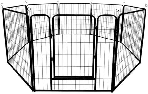 VAKA 32" Dog Playpen, 8 Panels Folding Dog Play Pen Frame 80cm High for Puppy Cat Rabbit Animal, Universal Portable Pet Exercise Cage Enclosure Fence for Indoor Outdoor Yard, RV Camping, Patented